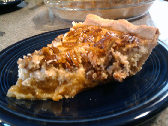 Pecan Cheesecake Pie slice