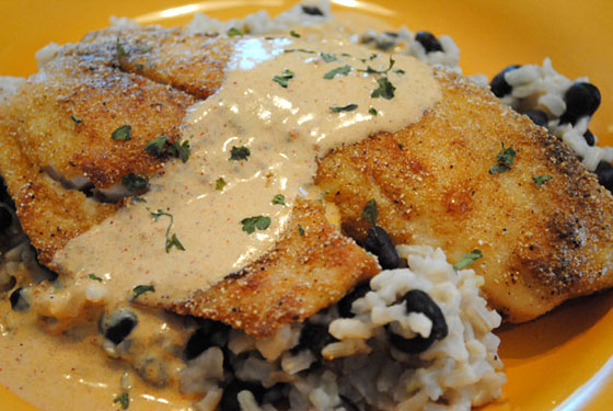 Tilapia with Chili Cream Sauce