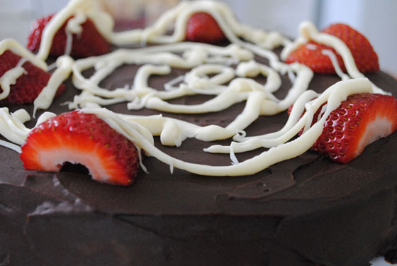 Fudge Lover's Strawberry Truffle Cake