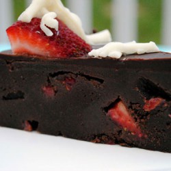 Fudge Lover's Strawberry Truffle Cake Slice