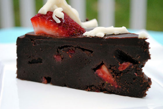 Fudge Lover's Strawberry Truffle Cake Slice