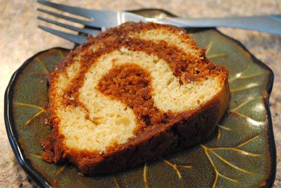 Chocolate Banana Butterscotch Cake slice