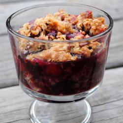 Two-Berry Crisp with Pecan Streusel Topping