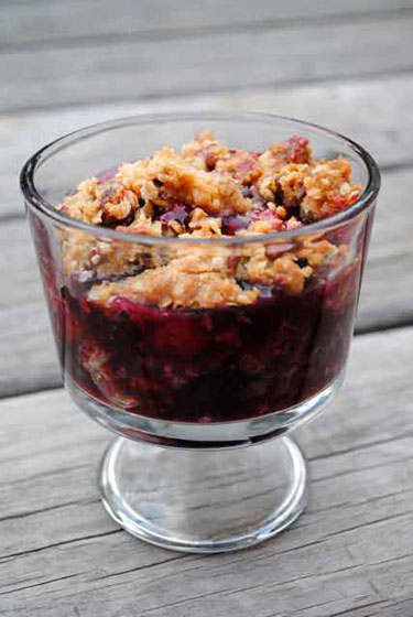 Two-Berry Crisp with Pecan Streusel Topping