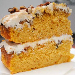 Praline Pumpkin Cake slice