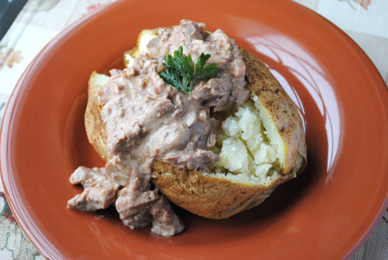 Beef Stroganoff Topped Potato