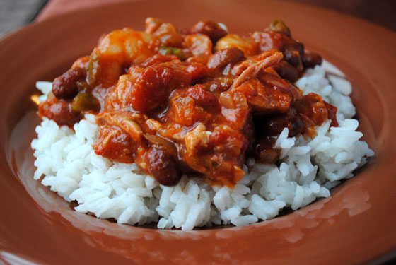 Slow-Cooked Jambalaya-Style Red Beans & Rice