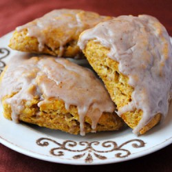 Pumpkin Scones with Spiced Glaze