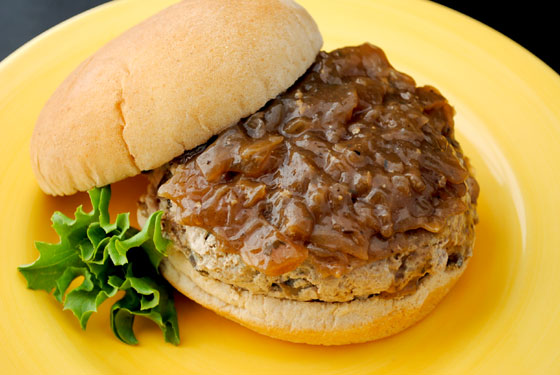 French Onion & Mushroom Turkey Burgers