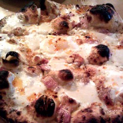 House Made Belly Ham pizza