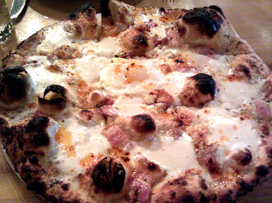 House Made Belly Ham pizza