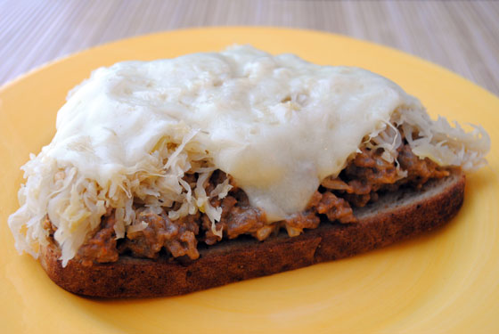 Ground Beef Reuben Melts