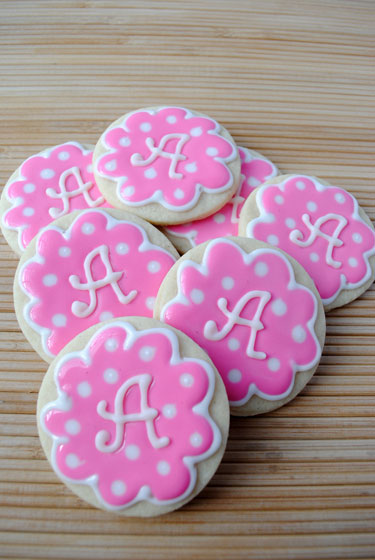 Monogrammed Sugar Cookies: A is for Aly