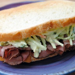 Roast Beef Sandwich with Horseradish Slaw