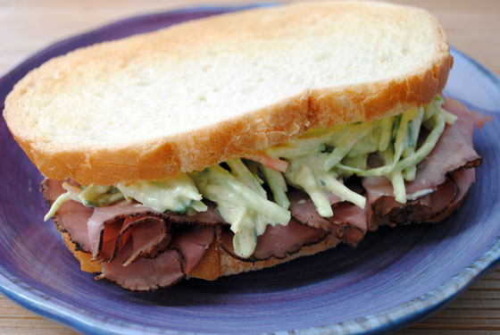 Roast Beef Sandwich with Horseradish Slaw