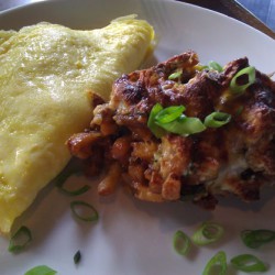 Local Ham & Cheese Omelet with White Trash Hash