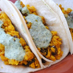 Lentil Tacos with Cilantro Yogurt