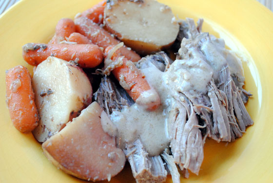 Pot Roast with Sour Cream Horseradish Sauce