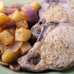 Roasted Rosemary Pork Chops & Potatoes