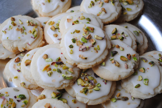 Iced Lemon Pistachio Cookies