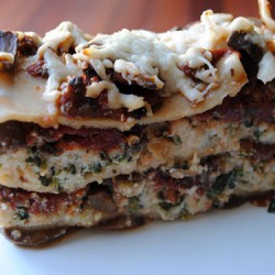 Spinach Lasagna with Mushroom Ragu