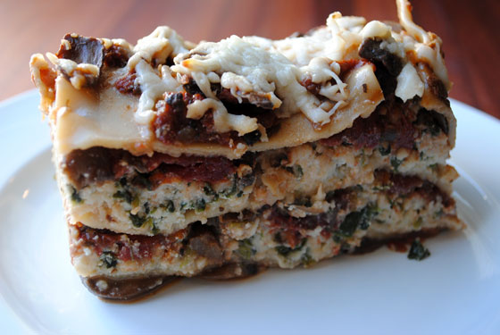 Spinach Lasagna with Mushroom Ragu
