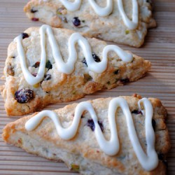 White Chip Cranberry Pistachio Scones