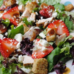 Balsamic Chicken, Feta, & Strawberry Salad