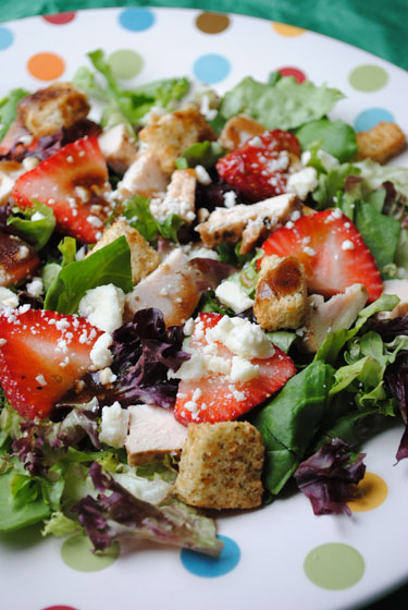 Balsamic Chicken, Feta, & Strawberry Salad