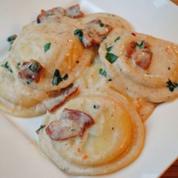 Cheese Ravioli Carbonara