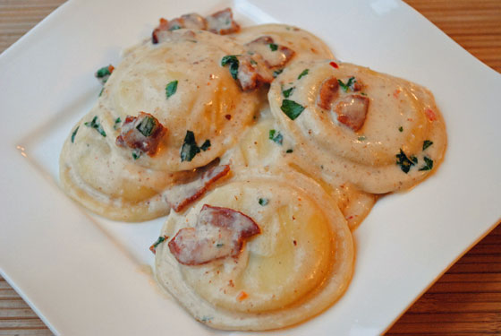 Cheese Ravioli Carbonara