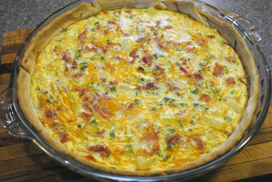 Ham, Pineapple, and Cheddar Quiche