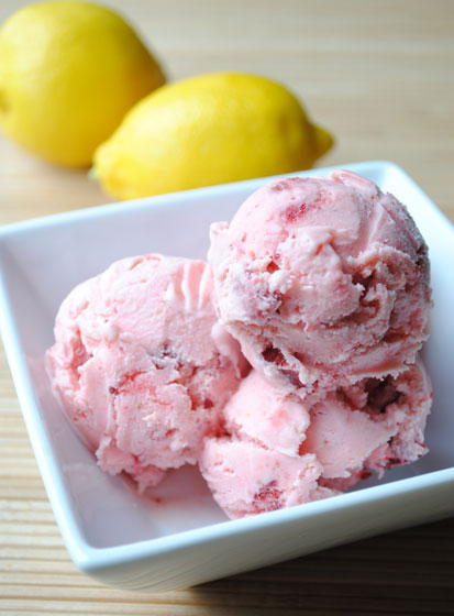 Lemon Strawberry Ice Cream