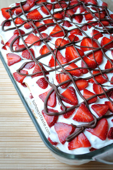 No Bake Strawberry Icebox Cake by So How's It Taste