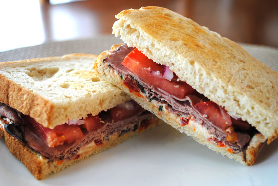 Roast Beef Sandwich with Sun-Dried Tomato Spread