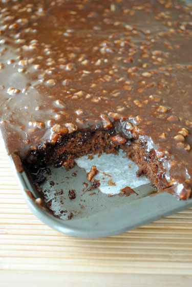 Cut Chocolate Sheet Cake