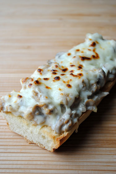 Sausage Alfredo French Bread Pizza