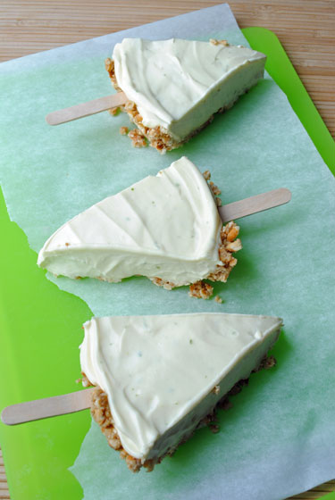 Key Lime Pie Slices with Sticks