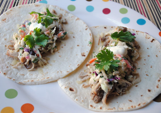 Slow Cooker Pork Tacos with Spicy Citrus Slaw