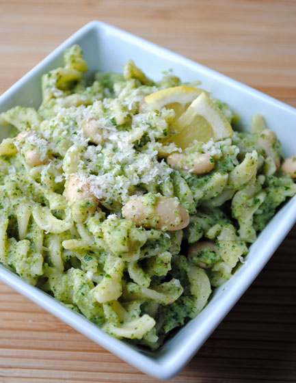 Pasta & White Beans with Broccoli Pesto