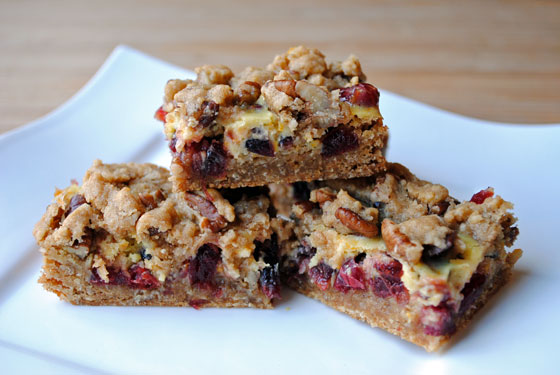 Oatmeal Cranberry Sour Cream Bars