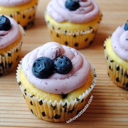 Lemon Blueberry Cupcakes with Lemon Curd & Blueberry Buttercream by So, How's It Taste? www.leah-claire.com