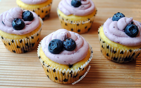 Lemon Blueberry Cupcakes with Lemon Curd & Blueberry Buttercream by So, How's It Taste? www.leah-claire.com