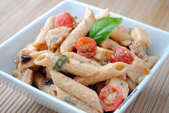 Spicy Pasta Salad with Chicken and Smoked Gouda by So, How's It Taste? www.leah-claire.com