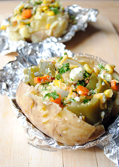 Stuffed Potatoes with Roasted Veggies by So, How's It Taste?