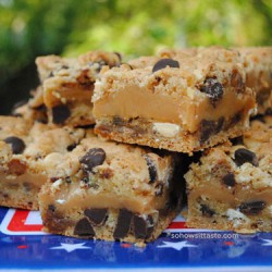 Chocolate Toffee Caramel Bars by So, How's It Taste? www.leah-claire.com