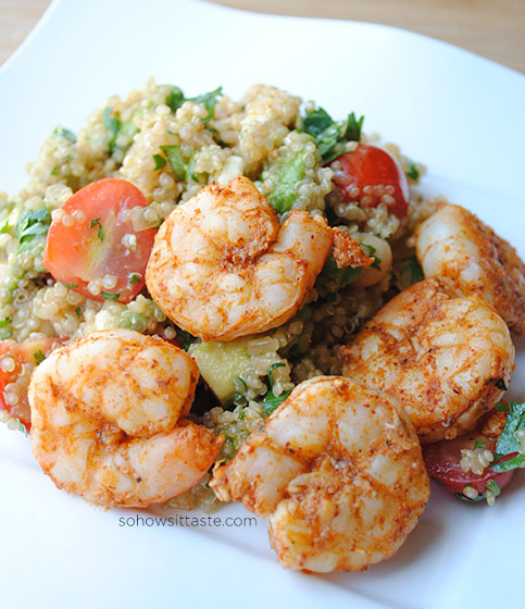 Spicy Grilled Shrimp and Quinoa Salad by So, How's It Taste?