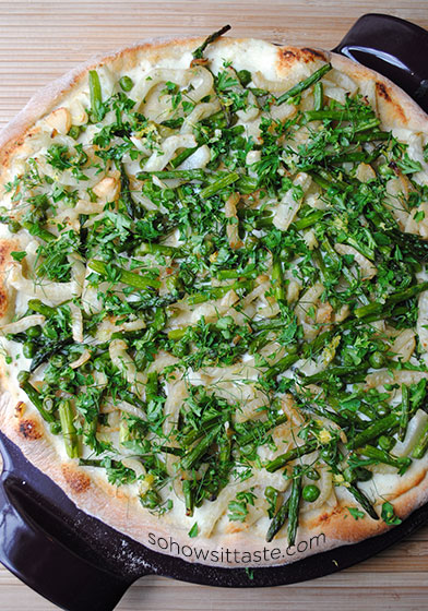 Spring Vegetable Pizza with Gremolata by So, How's It Taste? www.leah-claire.com