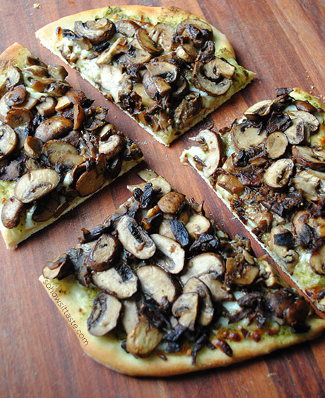 Mushroom Pesto Pizza by So, How's It Taste? www.leah-claire.com