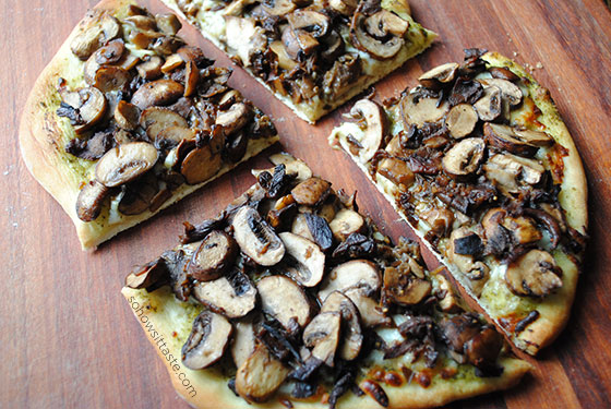 Mushroom Pesto Pizza on So, How's It Taste? www.leah-claire.com